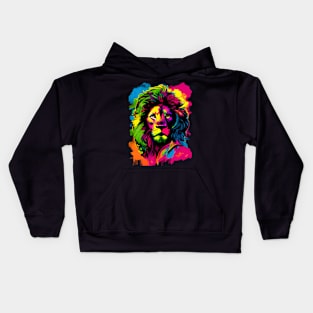 Techno color Lion Kids Hoodie